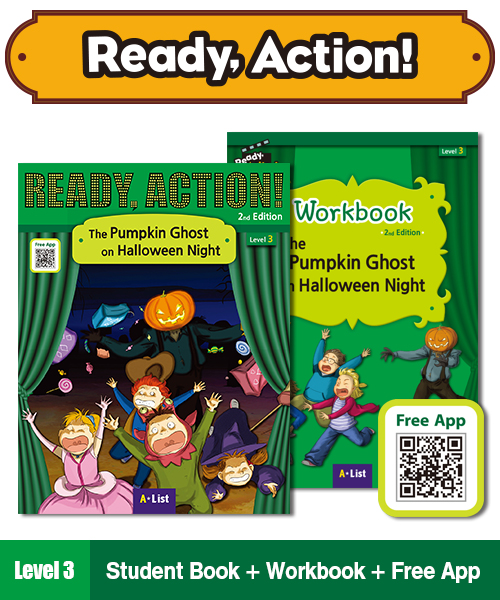 Ready Action 2E 3: The Pumpkin Ghost on Halloween Night [SB+WB+Audio CD+Multi-CD]