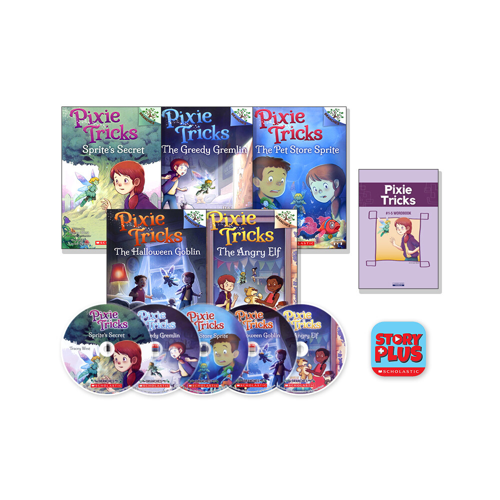 Pixie Tricks #1-5 Set (with CD & StoryPlus QR) +Wordbook Set